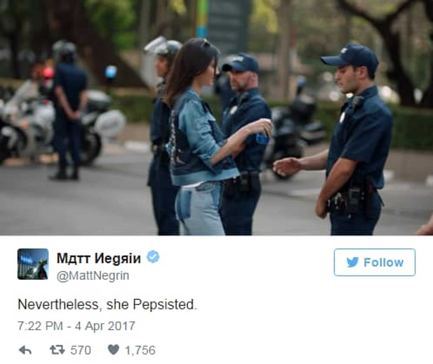 ‘Nevertheless, she Pepsisted’: Kendall Jenner made a Pepsi ad. The Internet made glorious memes.